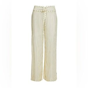Princess Polly Cream Wide Leg Striped Pants